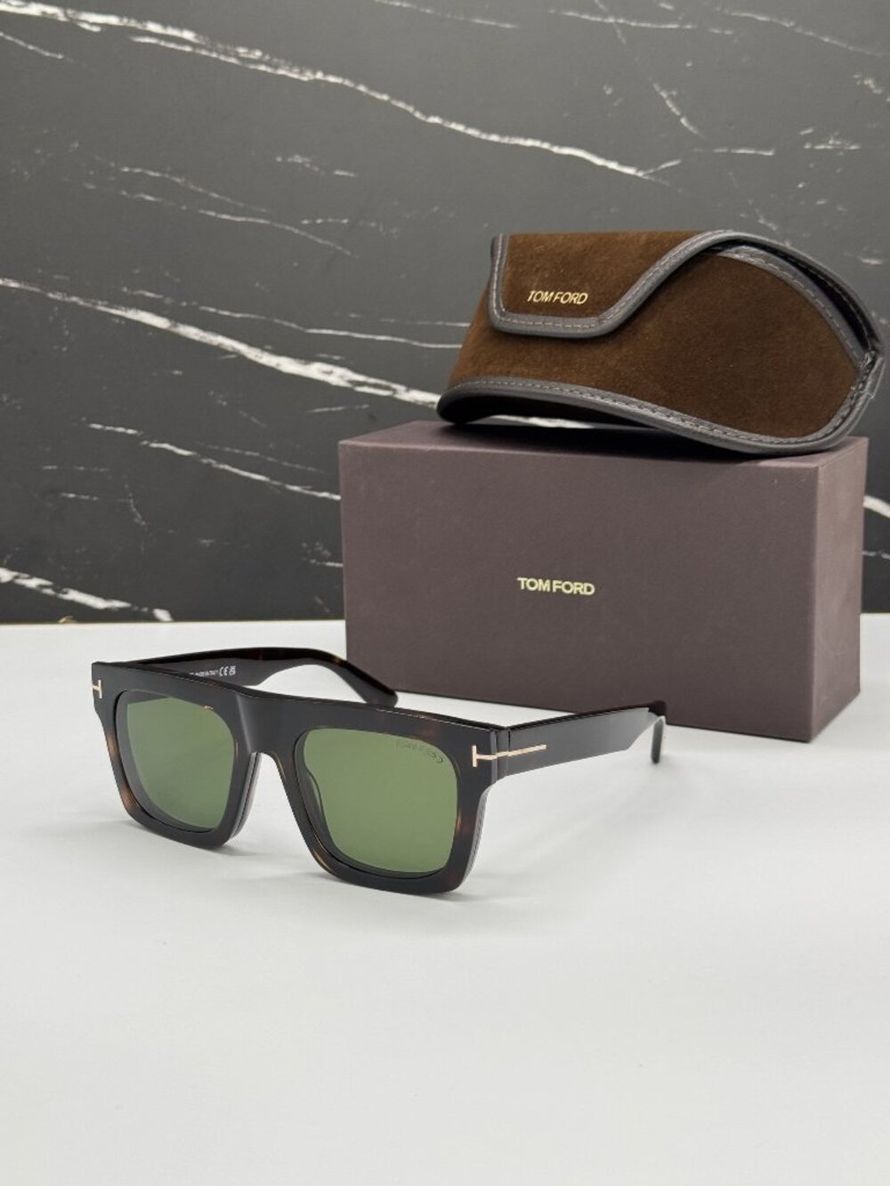 NEW TOM FORD TF6068 052 SUNGLASSES MEN HAVANA GREEN CLIP-ON EYEWEAR FT6068 052